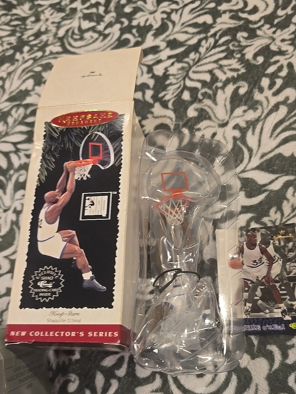 Hallmark Shaquille O'Neal Collectible Mini Basketball Hoop - White/Orange 1995